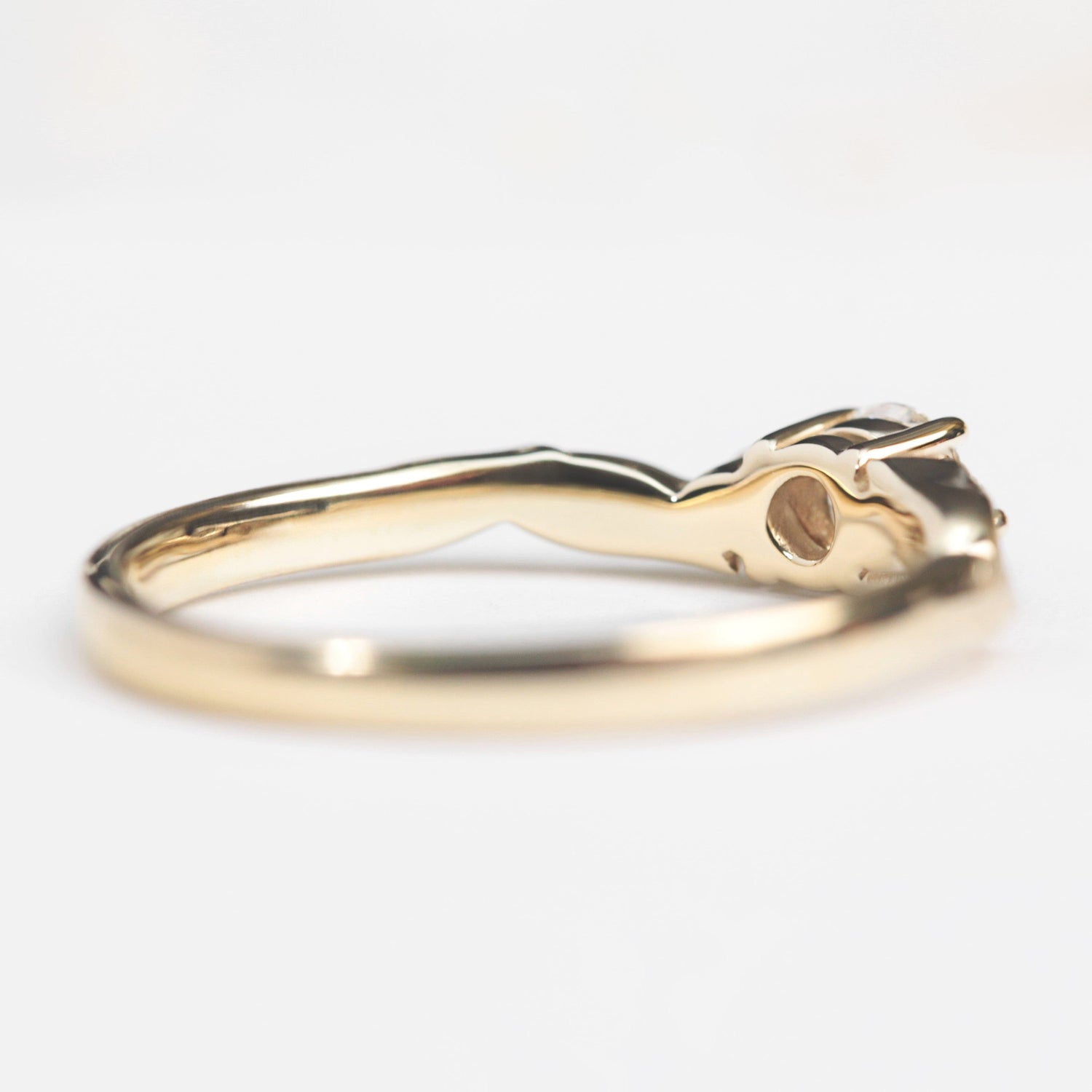 Three Diamond Leaf Engagement Ring - Vinny & Charles