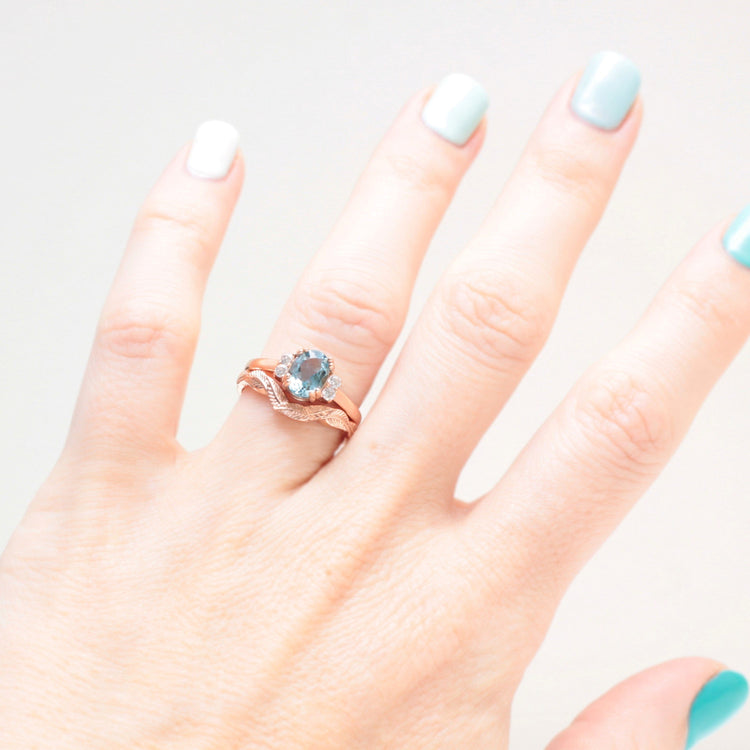 Curved leaf wedding ring - Vinny & Charles