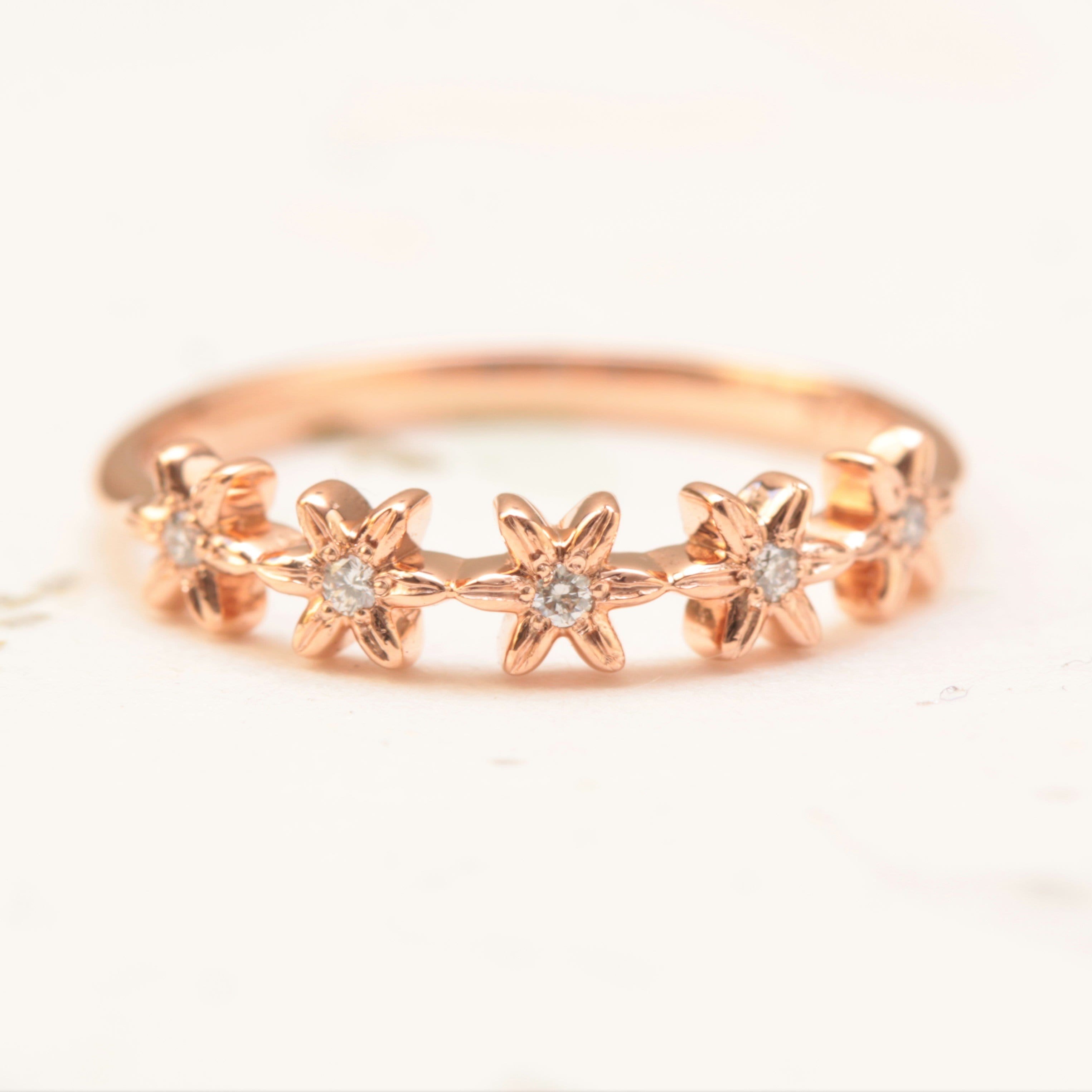 Diamond Flower Wedding Band - Vinny & Charles