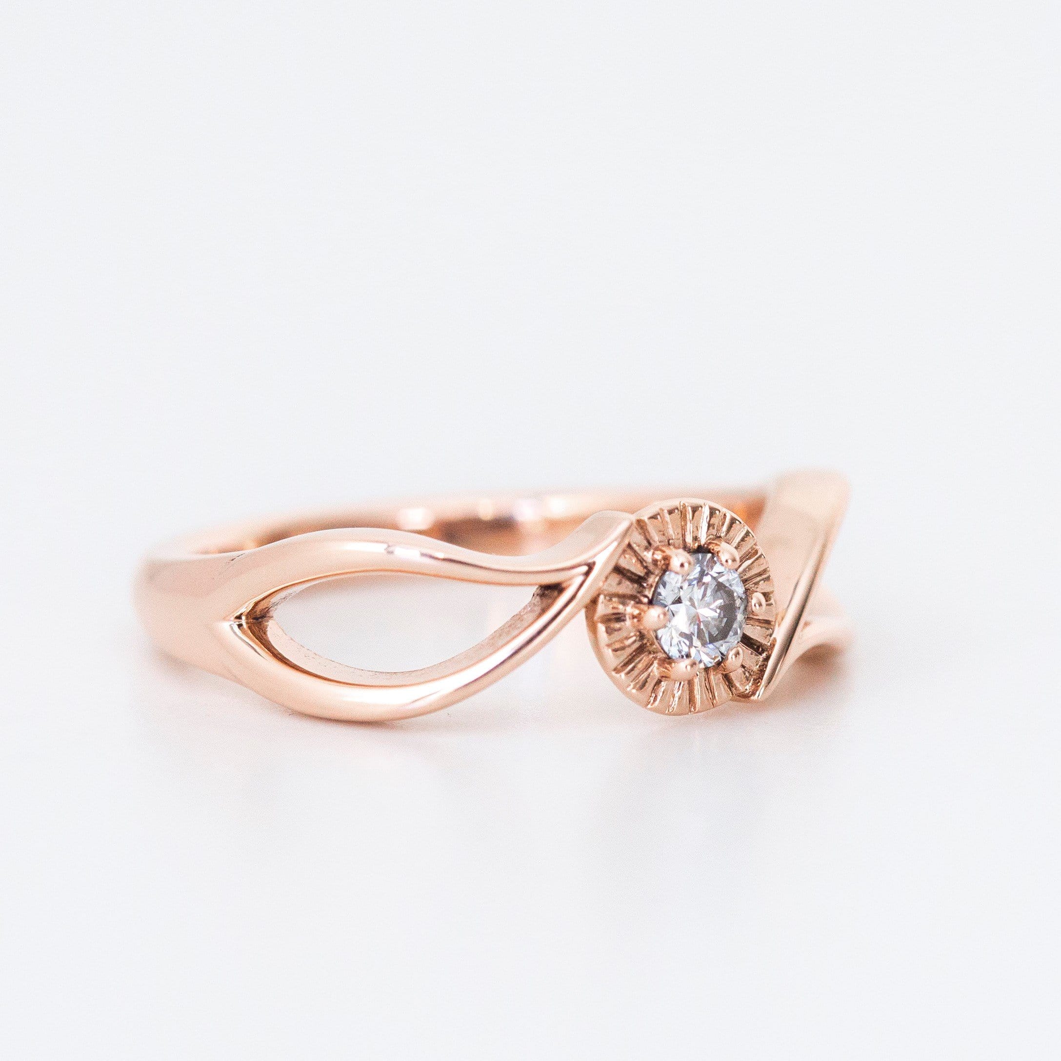Leaf inspired Diamond Engagement ring - Vinny & Charles