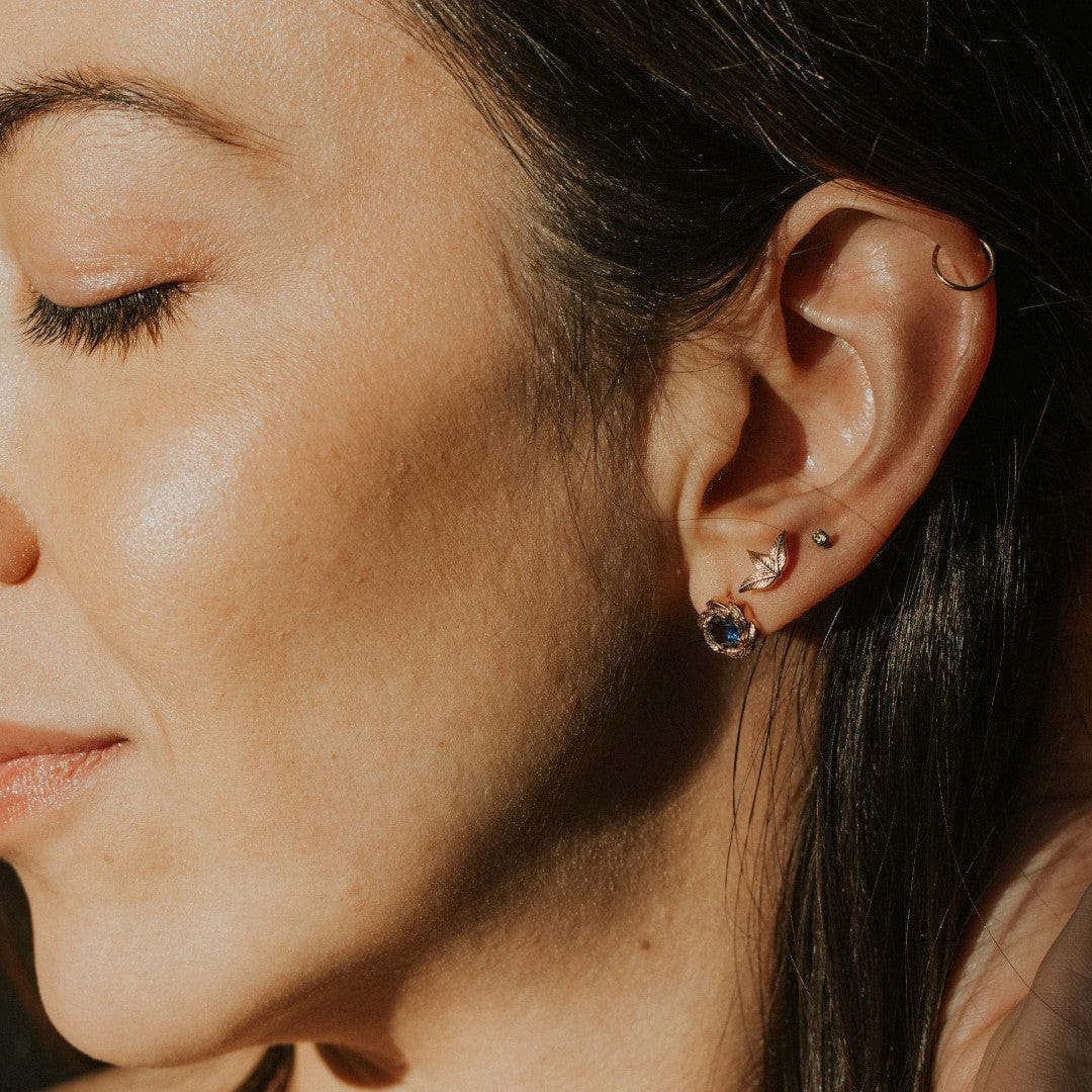 Iolite Leaf Earrings in 14k Gold - Vinny & Charles