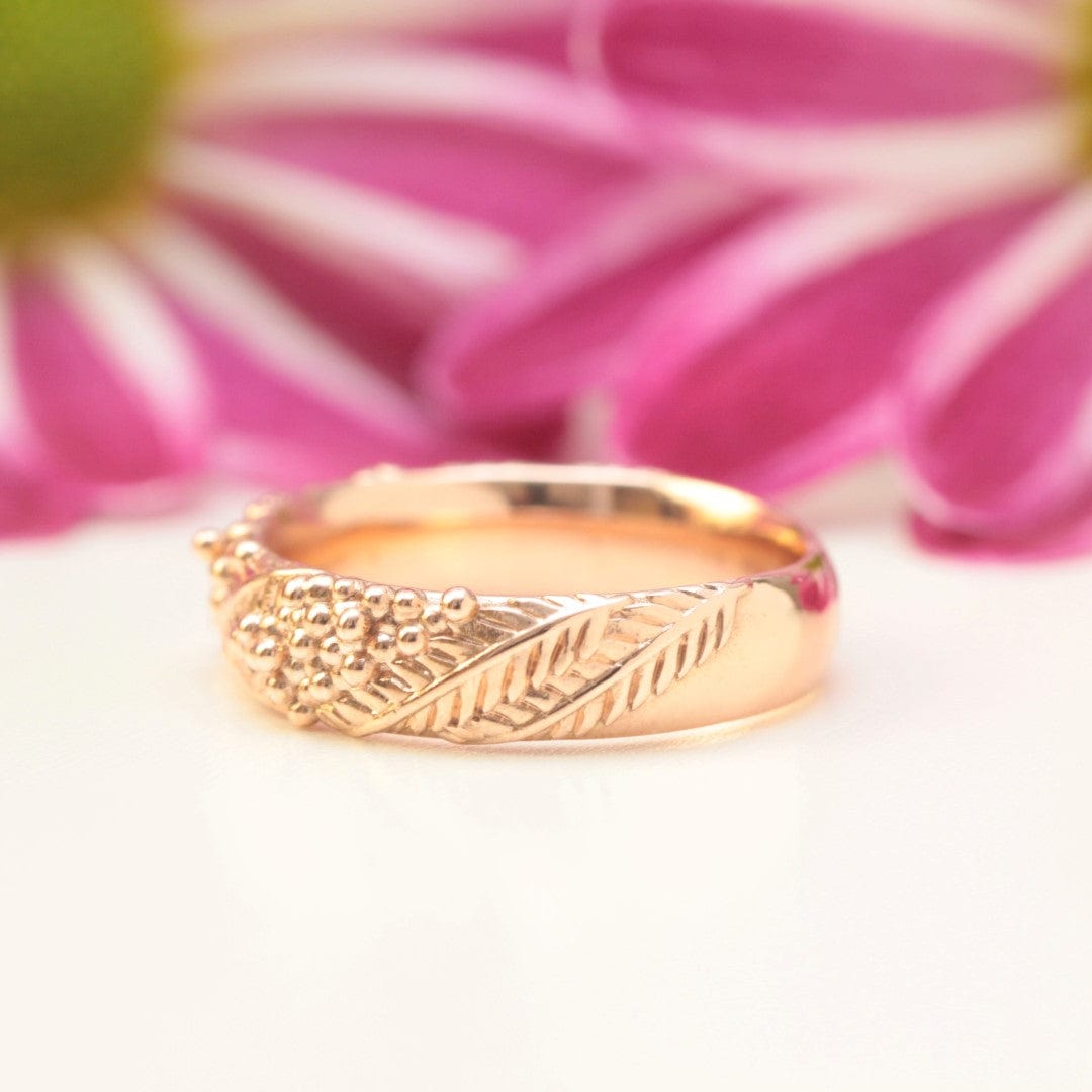 Wattle Leaf Wedding Ring Set - Vinny & Charles