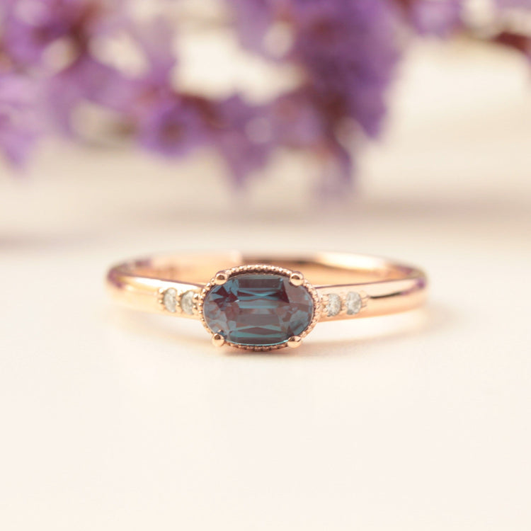 Alexandrite Diamond Engagement Ring - Vinny & Charles
