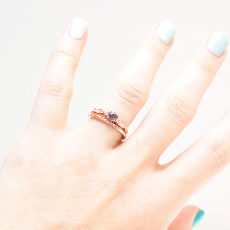 Alexandrite Leaf Engagement Ring - Vinny & Charles