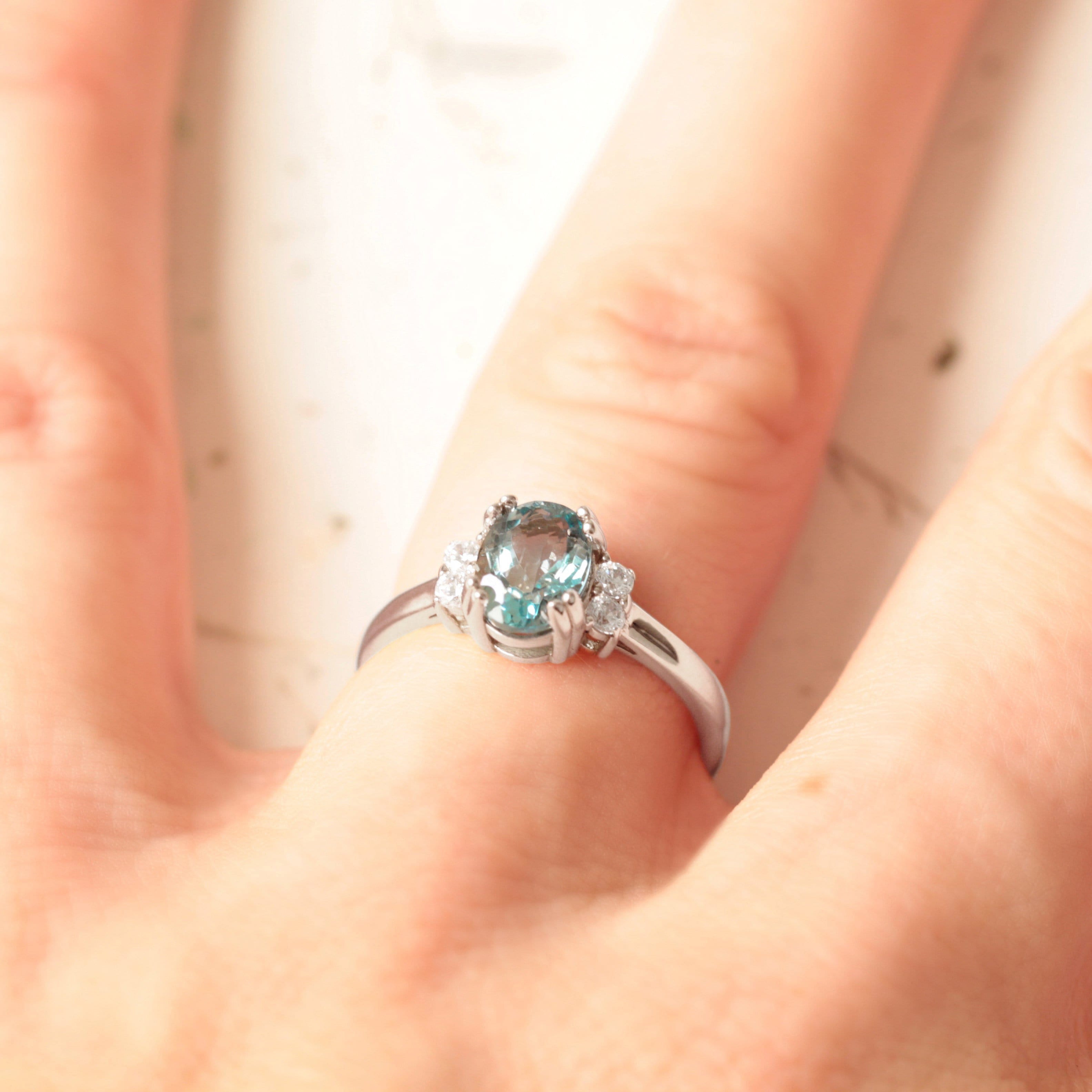 Aquamarine and Diamond Engagement Ring - Vinny & Charles
