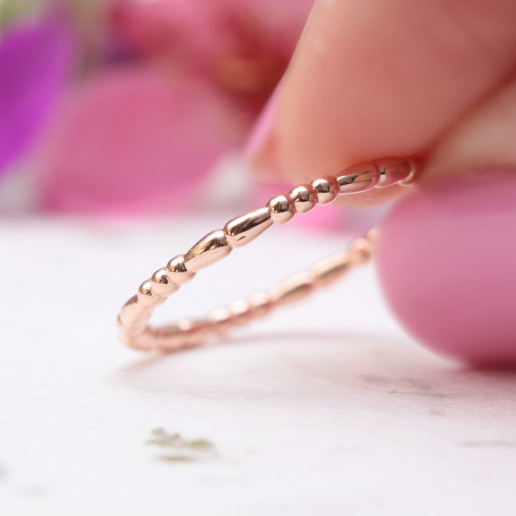 Beaded Stacking Wedding Ring - Vinny & Charles