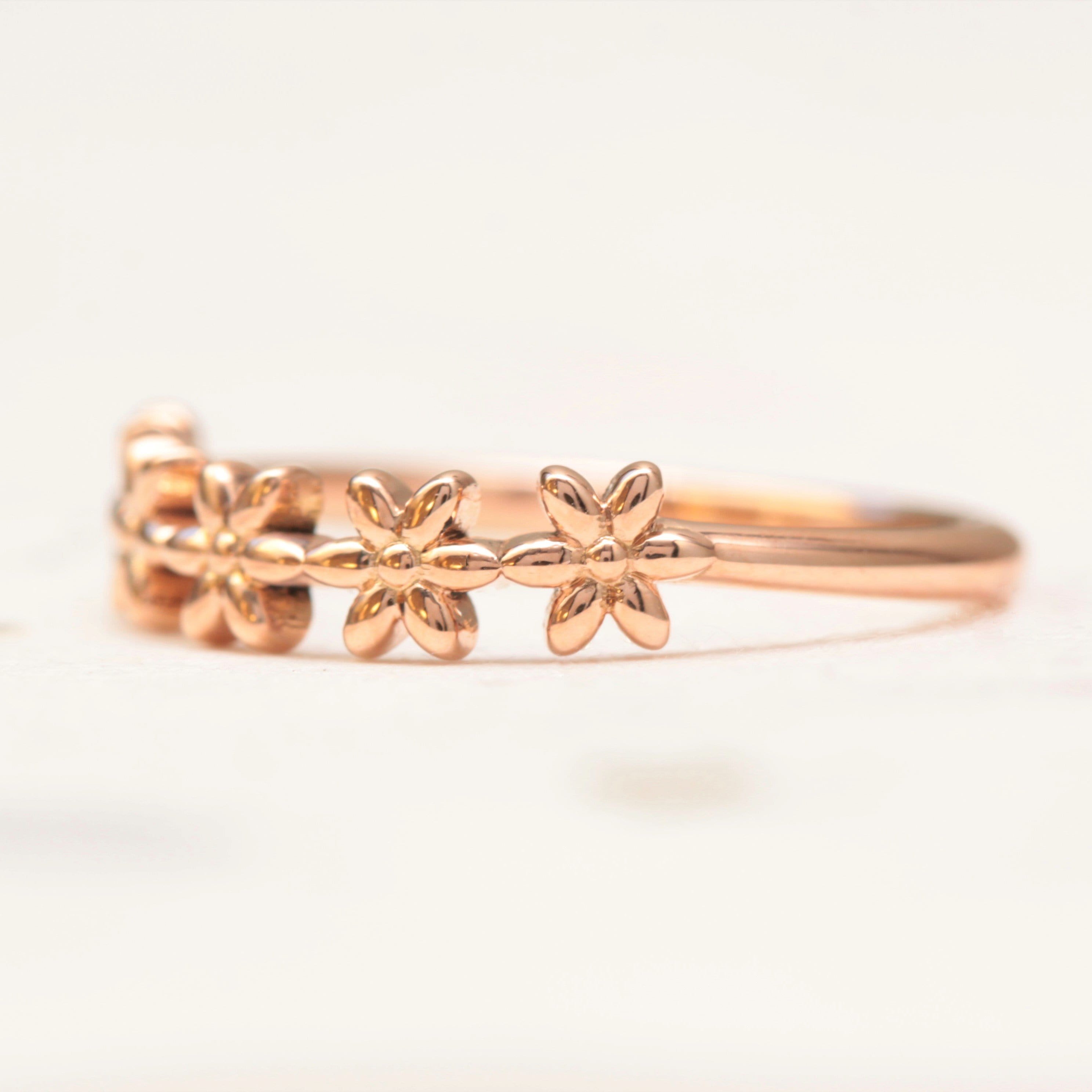 Curved Flower Wedding Band - Vinny & Charles