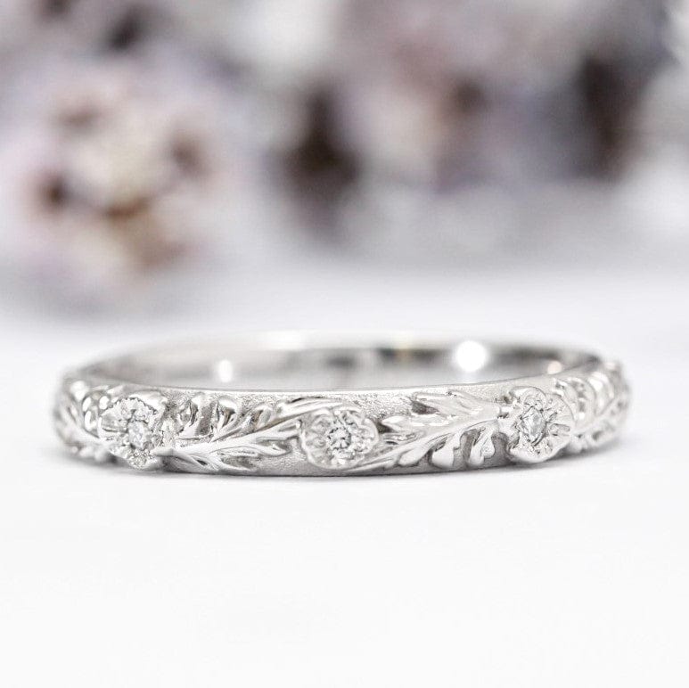 Poppy Leaf Wedding Ring Set - Vinny & Charles