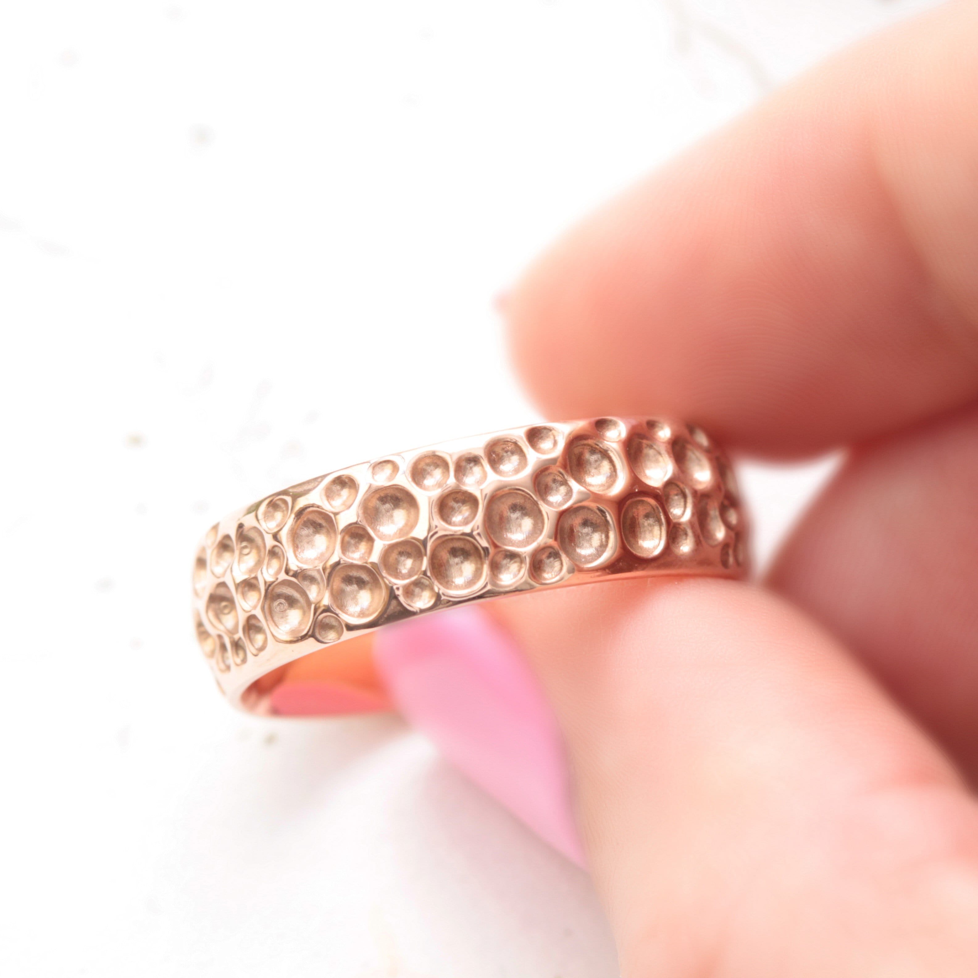 Dimpled Mens Wedding Ring - Vinny & Charles