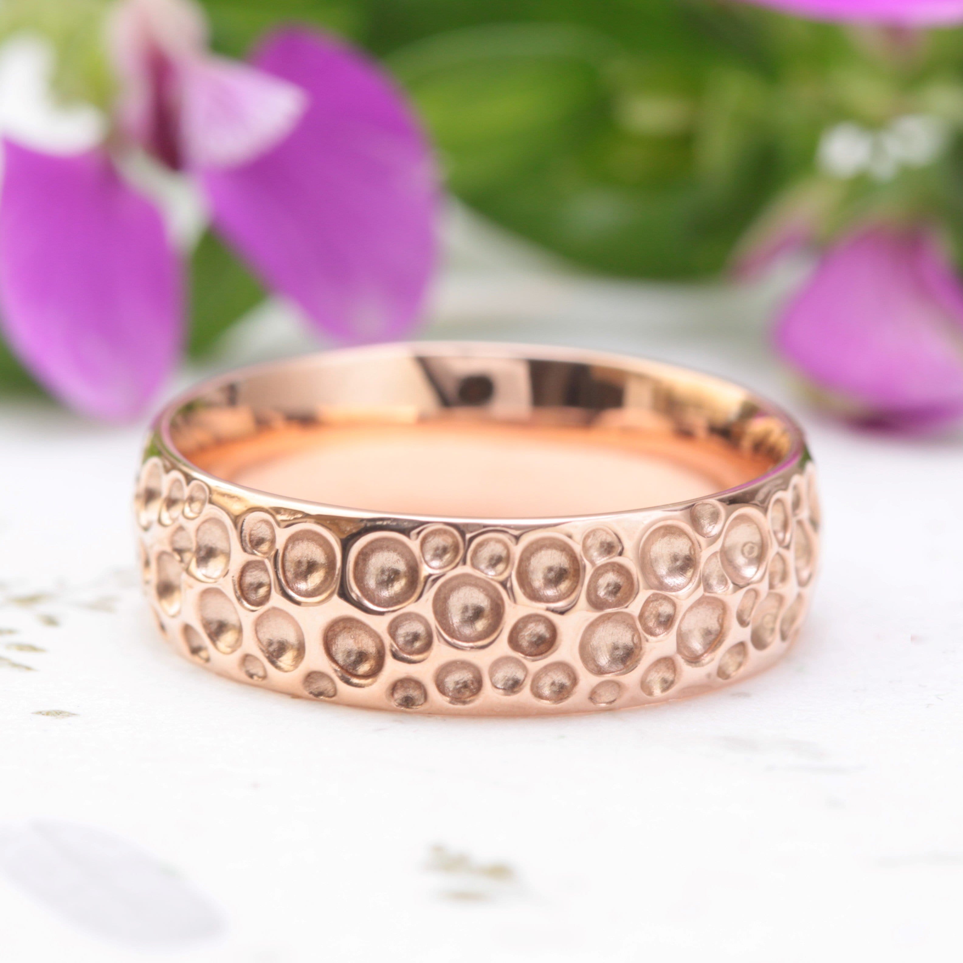 Dimpled Mens Wedding Ring - Vinny & Charles