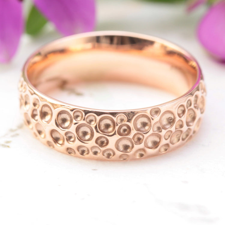 Dimpled Mens Wedding Ring - Vinny & Charles