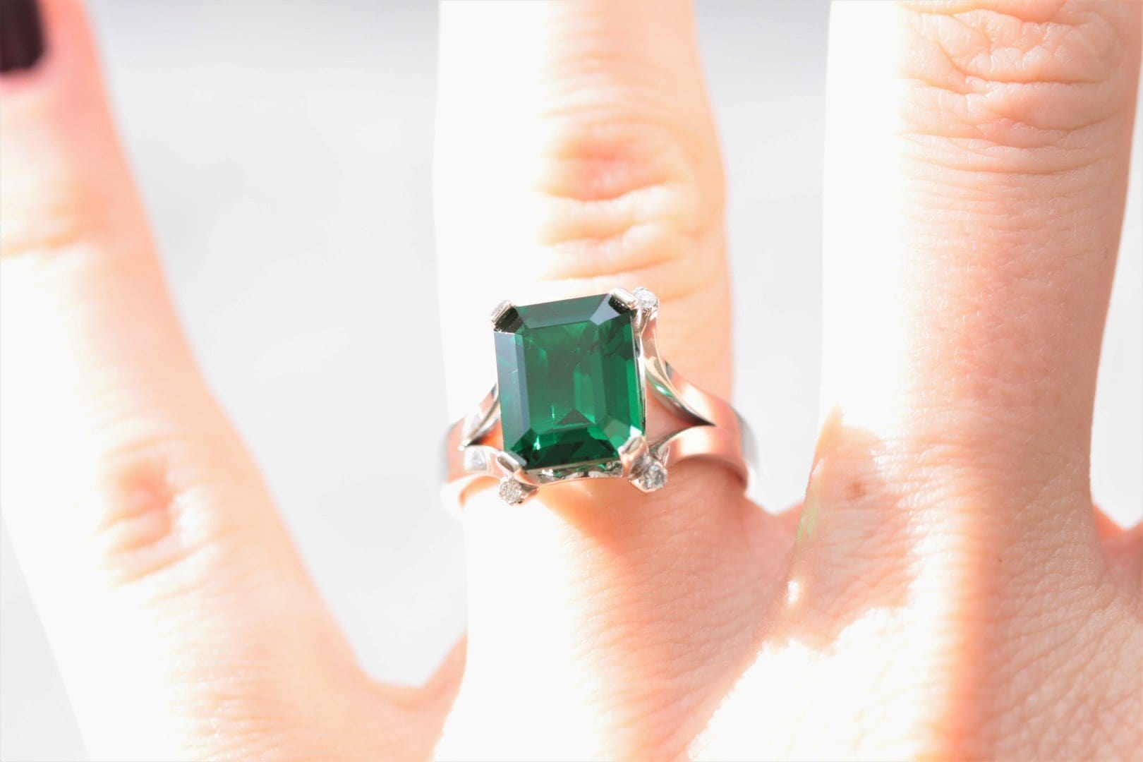 Emerald and Diamond Engagement Ring - Vinny & Charles