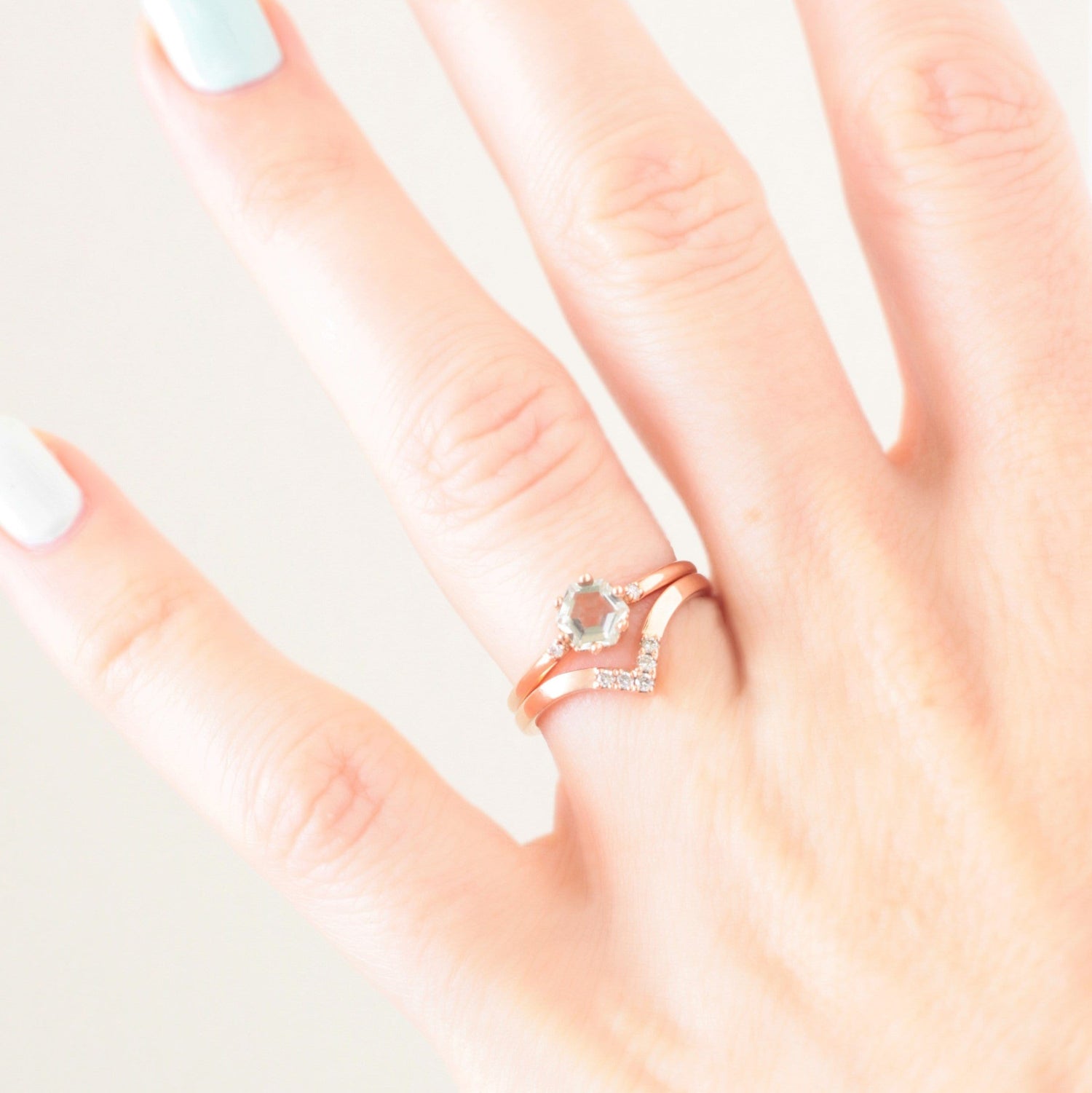 Green amethyst and diamond engagement ring - Vinny & Charles