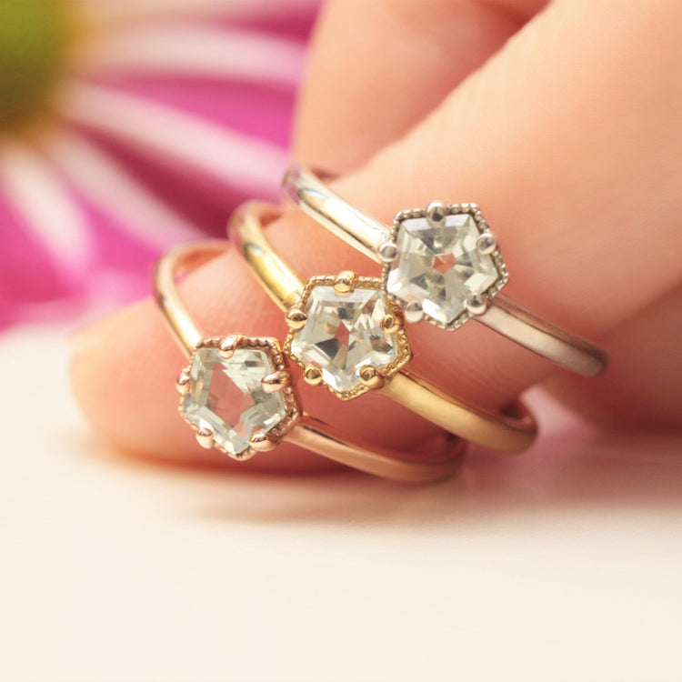 Green amethyst engagement ring - Vinny & Charles