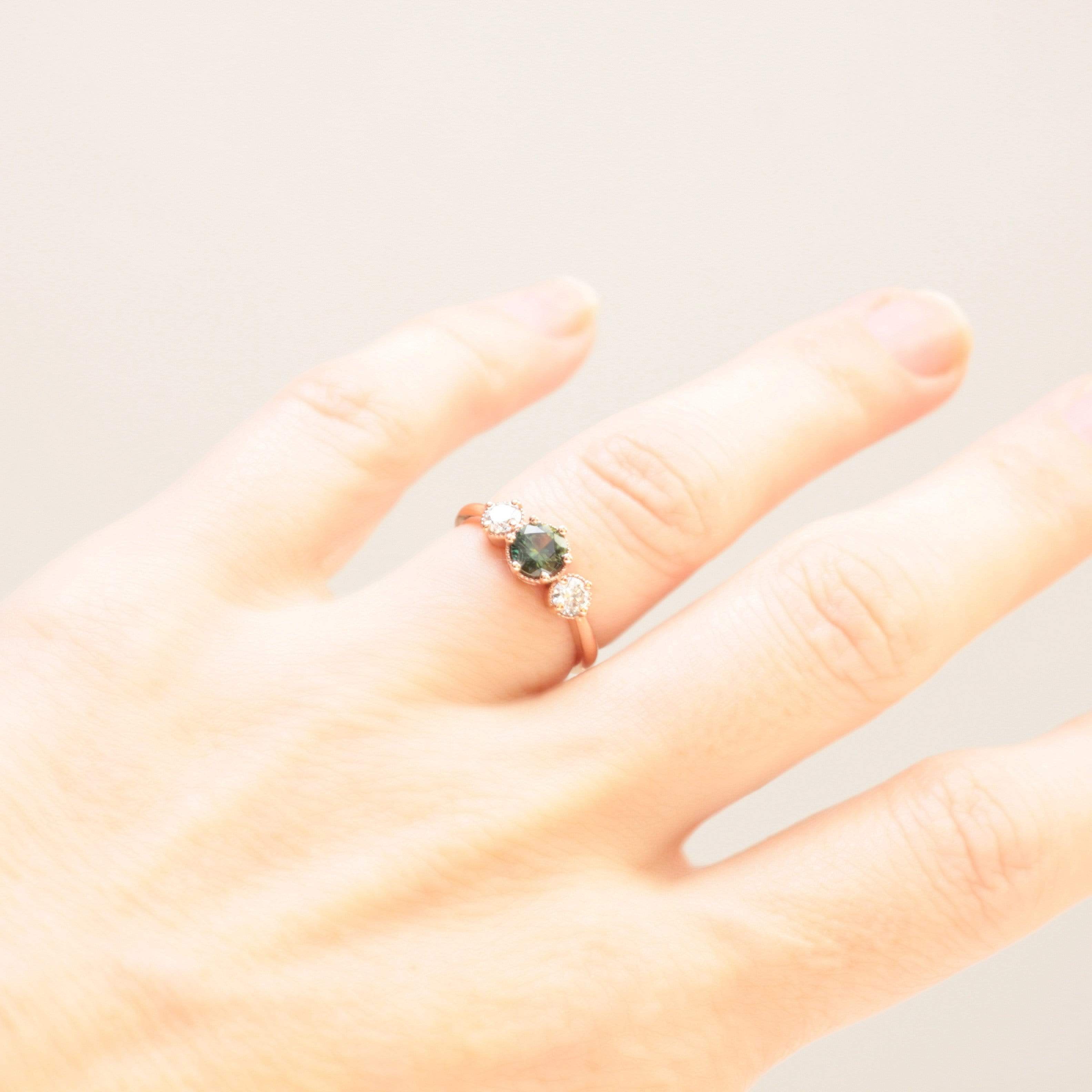 Green Sapphire Engagement Ring - Vinny & Charles