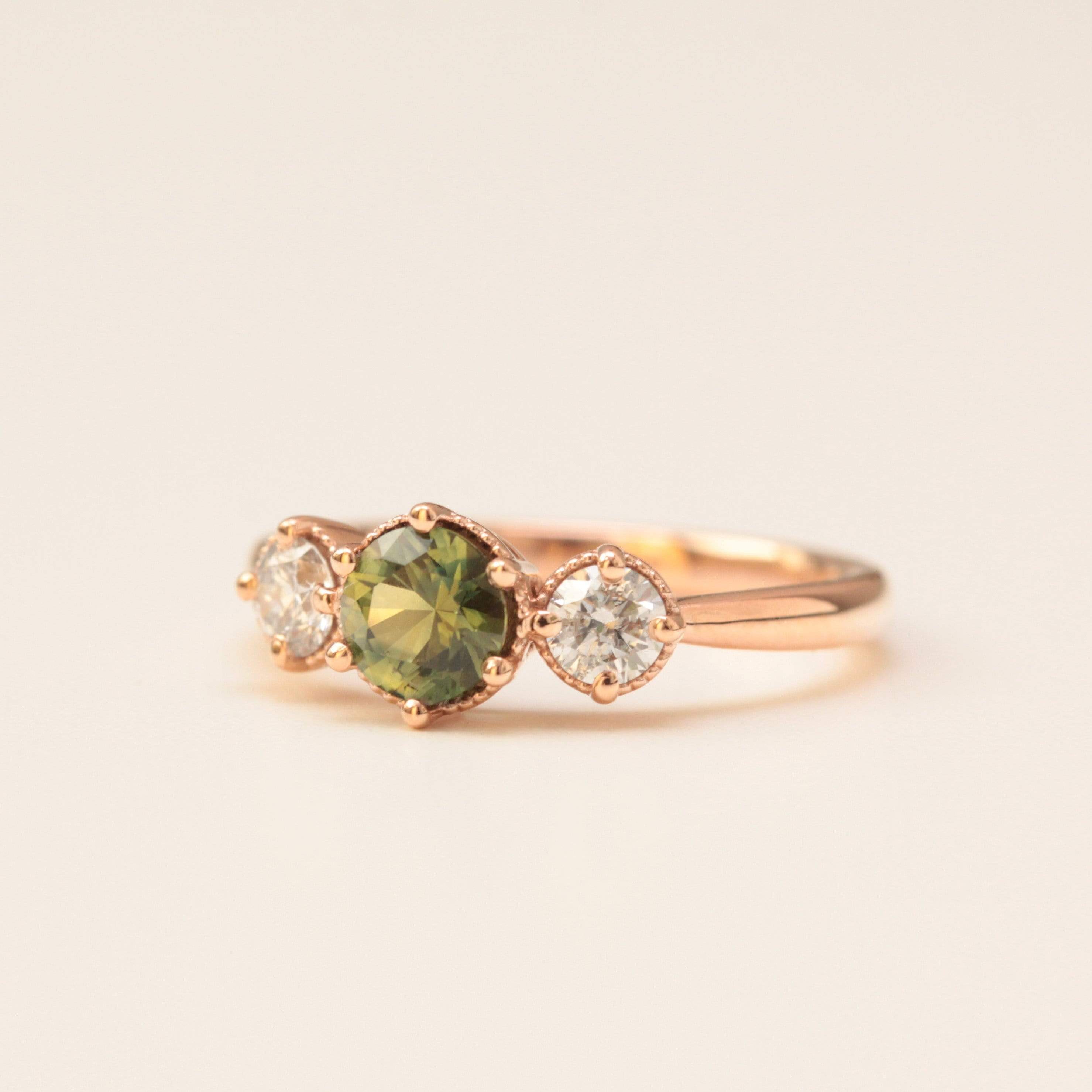 Green Sapphire Engagement Ring - Vinny & Charles
