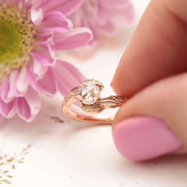 Moissanite Leaf Engagement Ring - Vinny & Charles