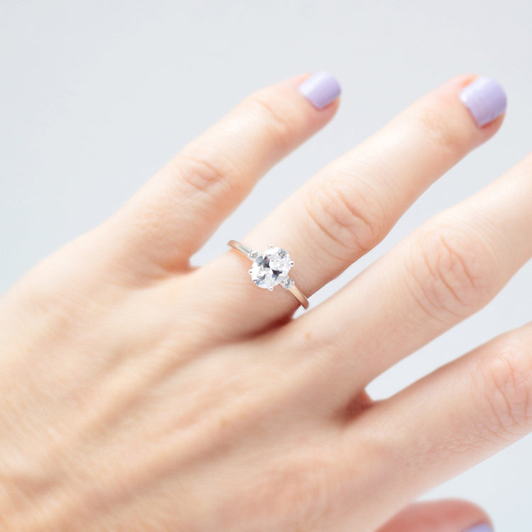 Oval Moissanite Trilogy Ring - Vinny & Charles