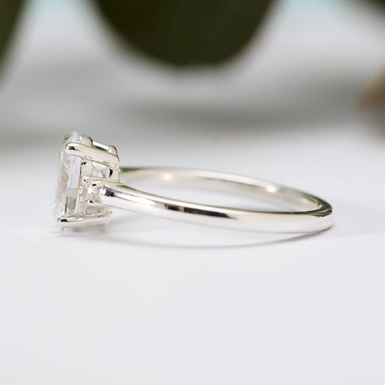 Oval Moissanite Trilogy Ring - Vinny & Charles