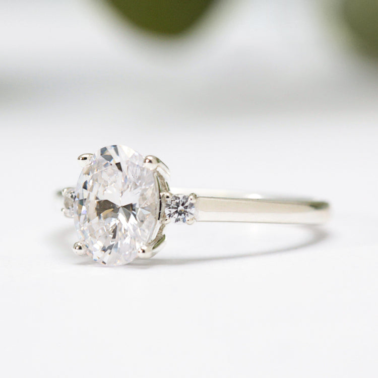 Oval Moissanite Trilogy Ring - Vinny & Charles