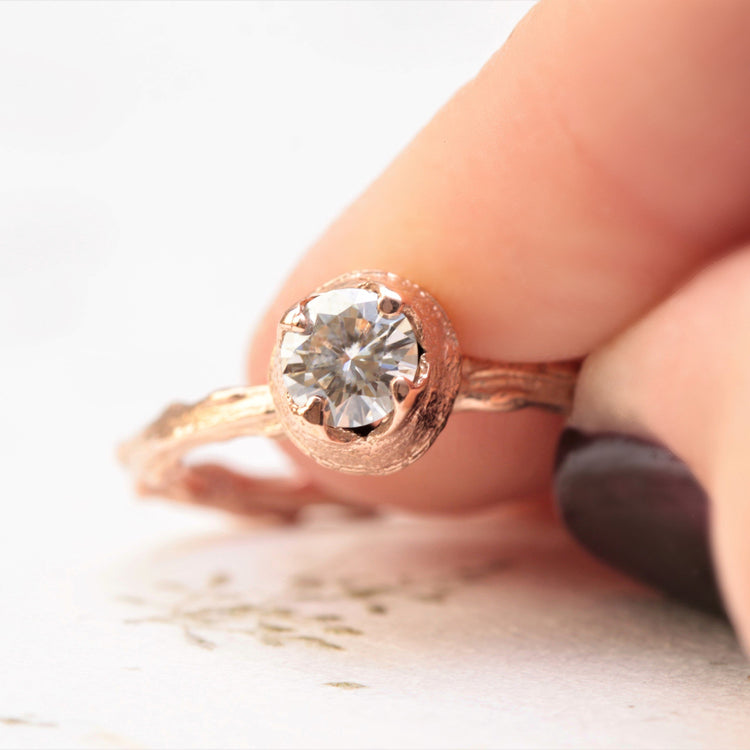 Moissanite Twig Engagement Ring - Vinny & Charles