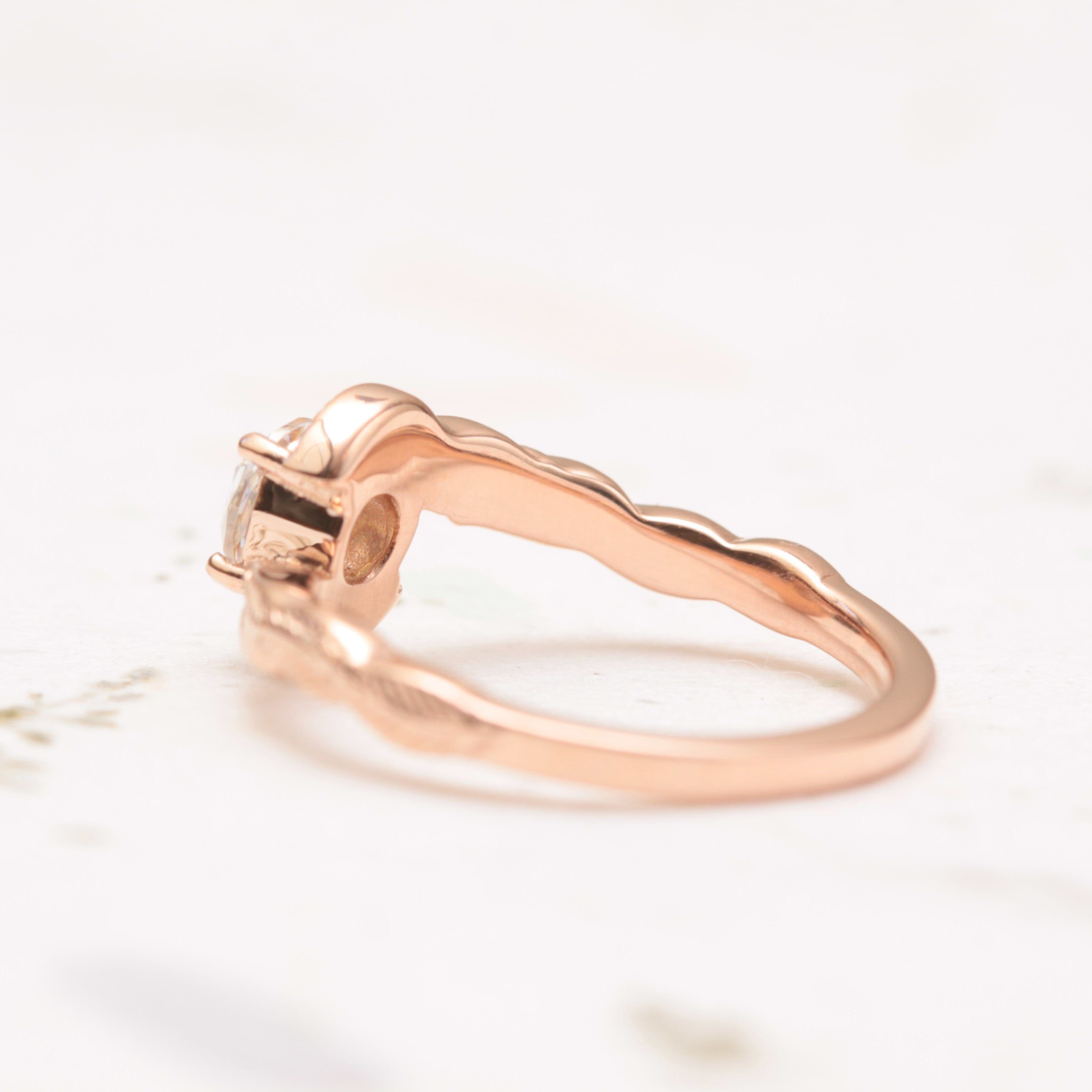 Moissanite Leaf Engagement Ring - Vinny & Charles