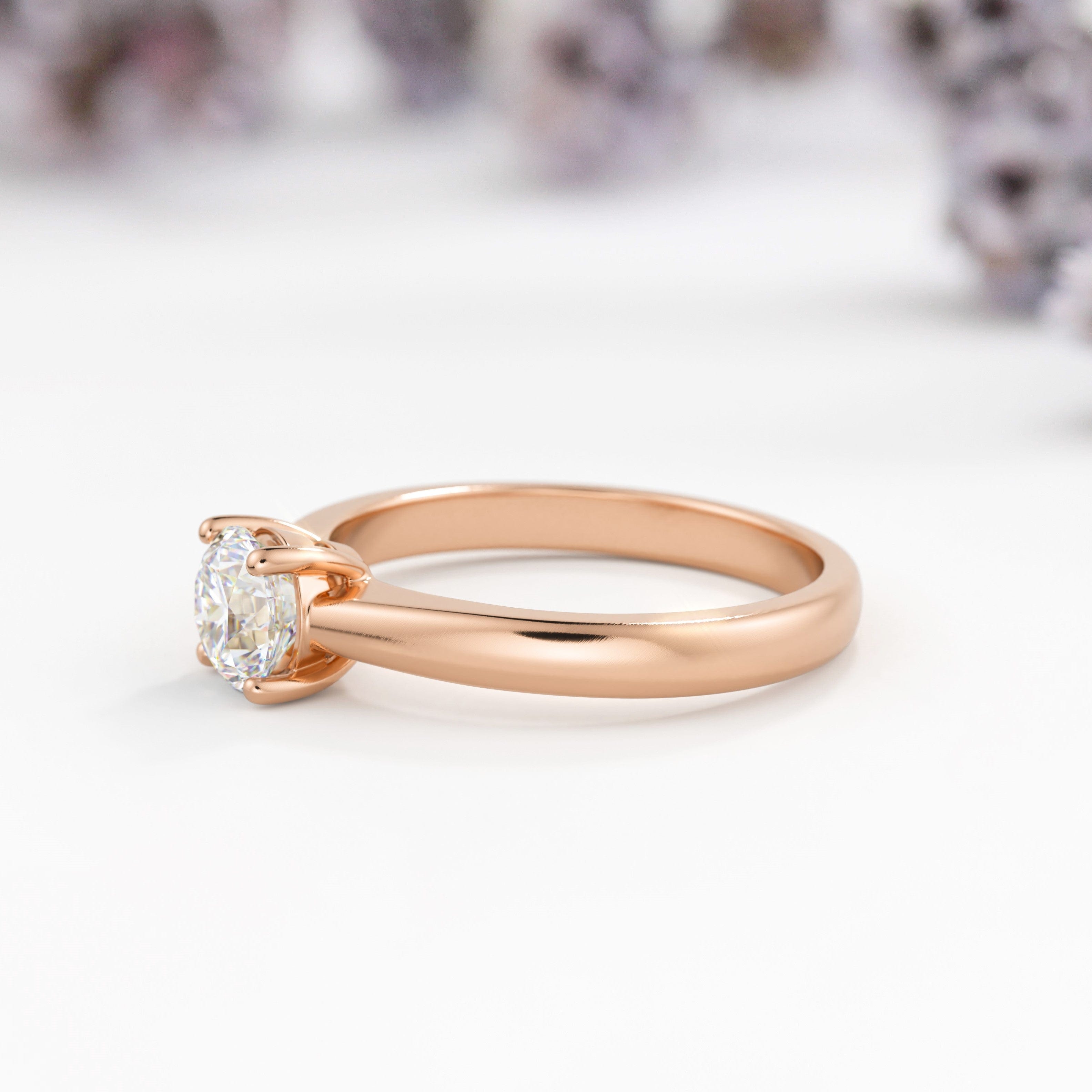 Round Solitaire Lab Diamond Engagement Ring - Vinny & Charles