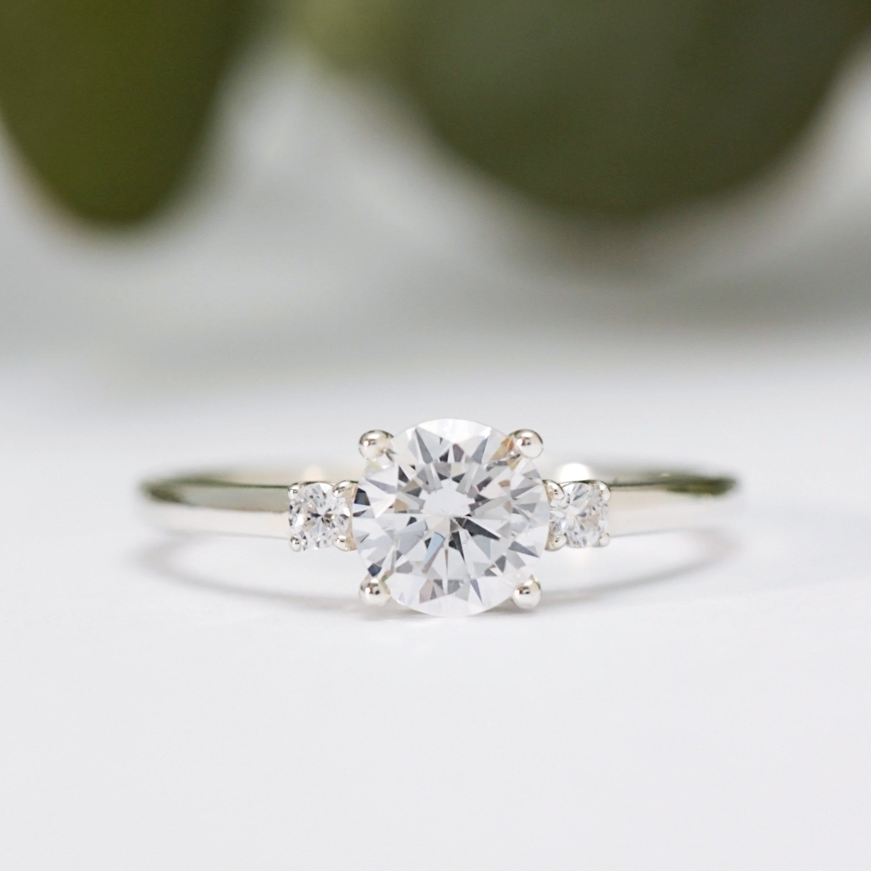 Round Moissanite Trilogy Ring - Vinny & Charles