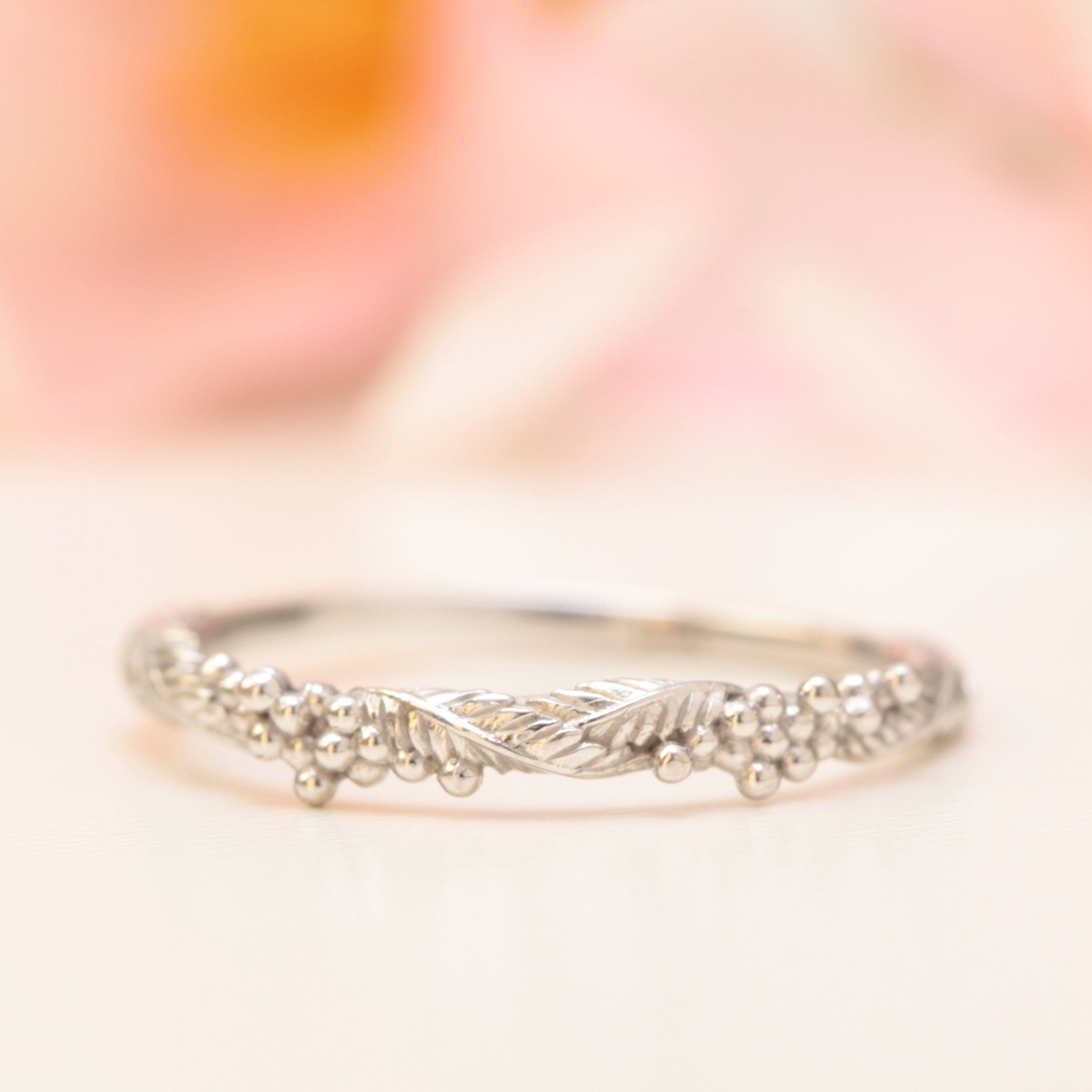 Wattle Leaf Wedding Ring Set - Vinny & Charles
