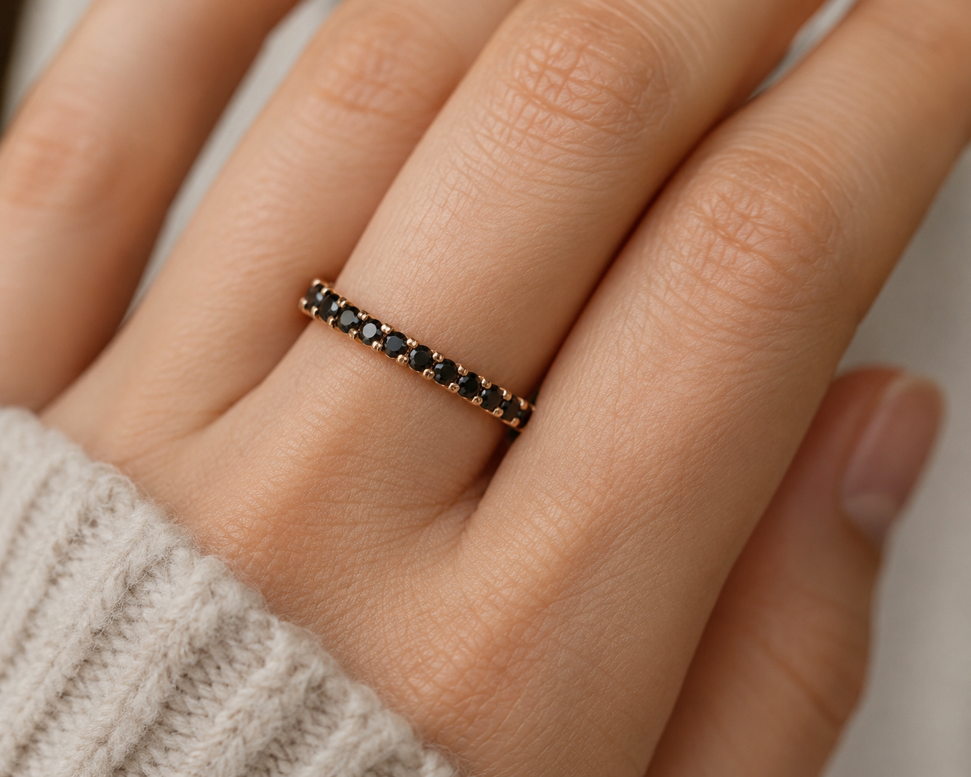 How to Style a Wedding Ring With Black Diamonds
