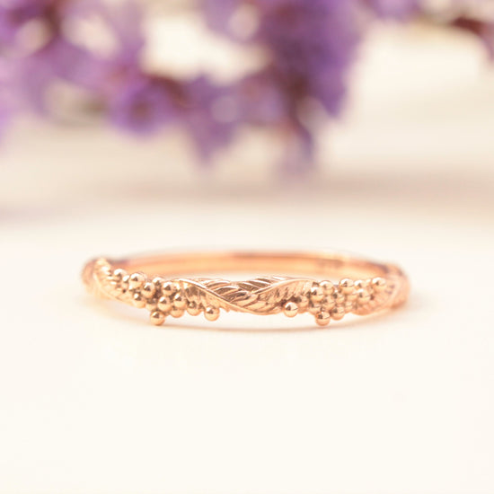 wattle ring in rose gold