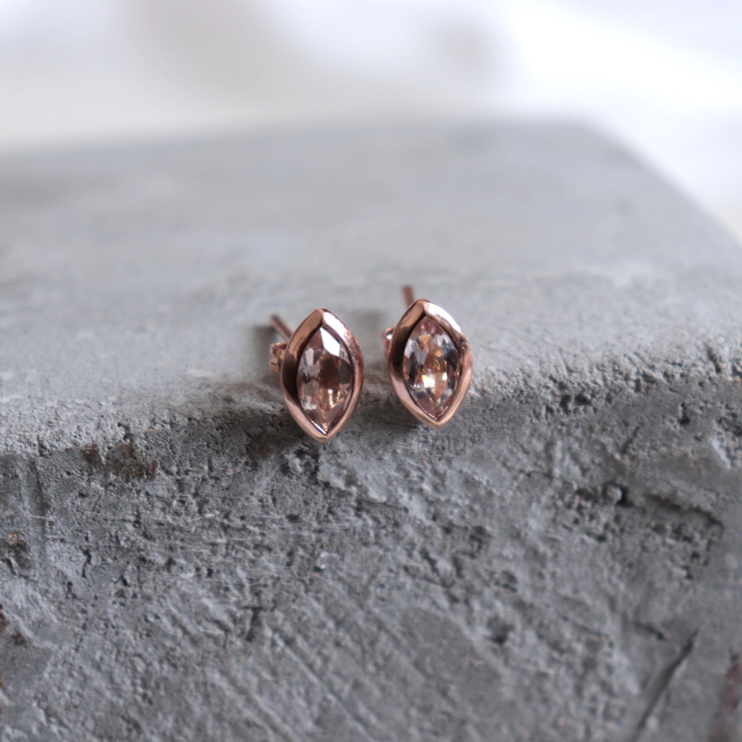 morganite earrings rose gold