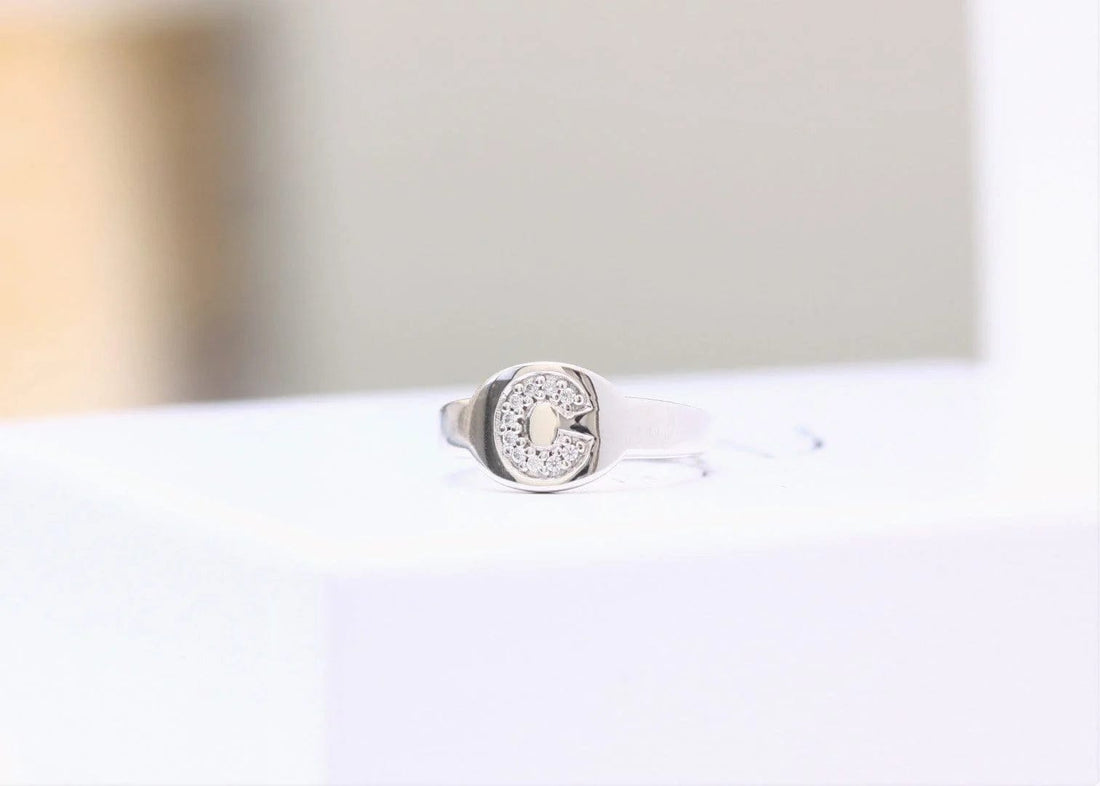 Diamond Pinky Signet Ring