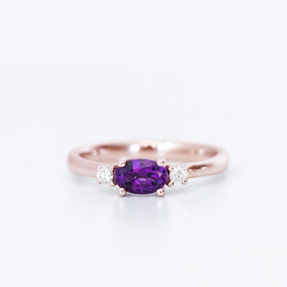 Amethyst Diamond Engagement Ring - Vinny &amp; Charles