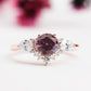 alexandrite and diamond engagement ring rose gold