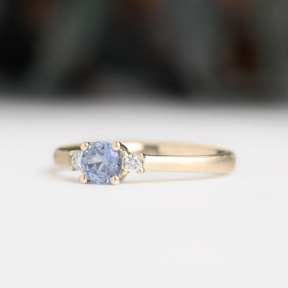 aquamarine blue sapphire diamond engagement ring yellow gold