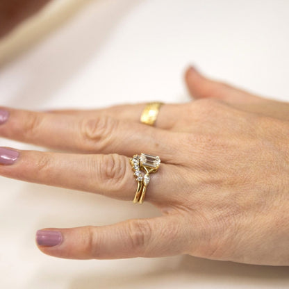 Spellbound Emerald Cut Lab Diamond Engagement Ring yellow gold