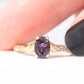 oval alexandrite and lab diamond engagement leaf ring