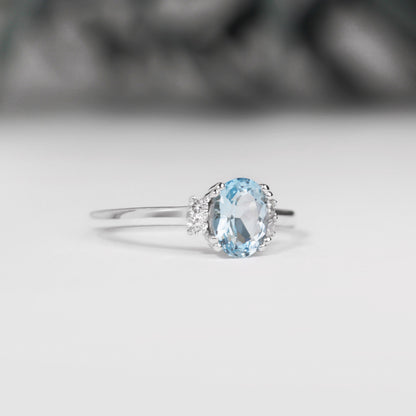 Oval Aquamarine and Diamond Ring - Vinny &amp; Charles