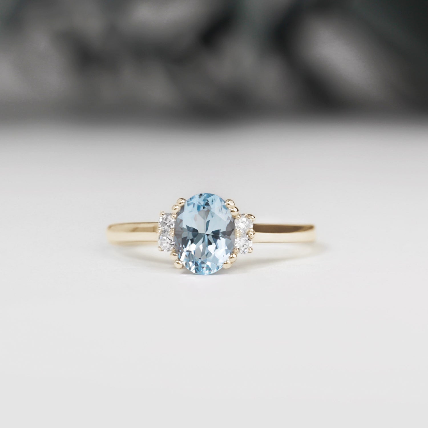 Oval Aquamarine and Diamond Ring - Vinny &amp; Charles