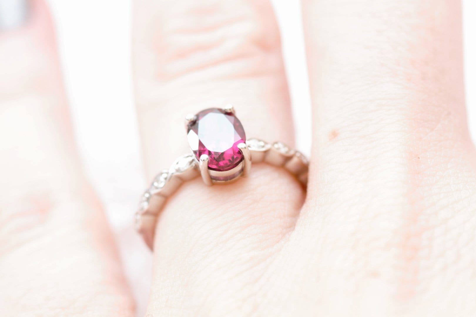 Rhodolite Garnet and Diamond Engagement Ring - Vinny &amp; Charles