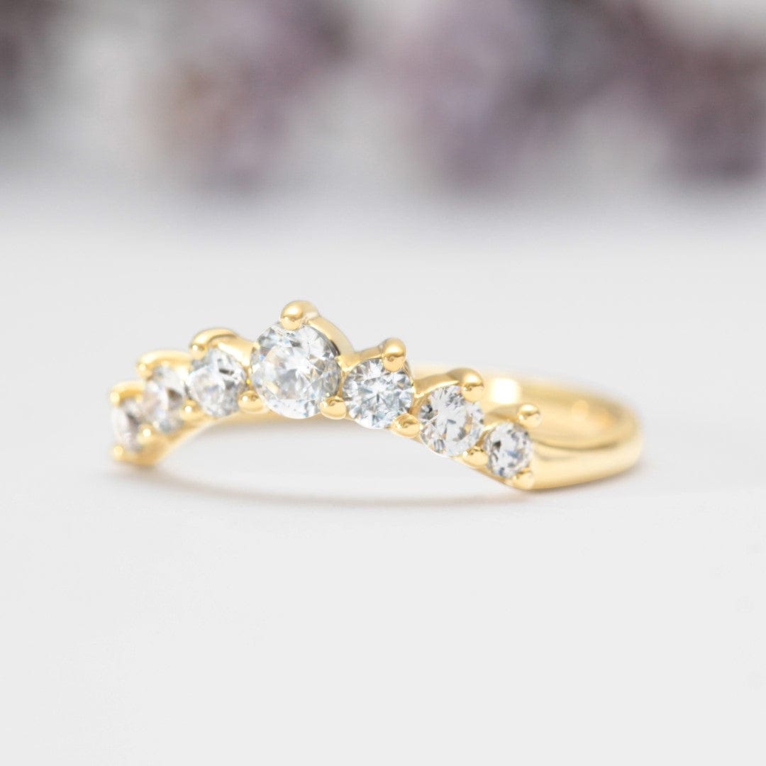 Curved Diamond Crown Wedding Band - Vinny &amp; Charles