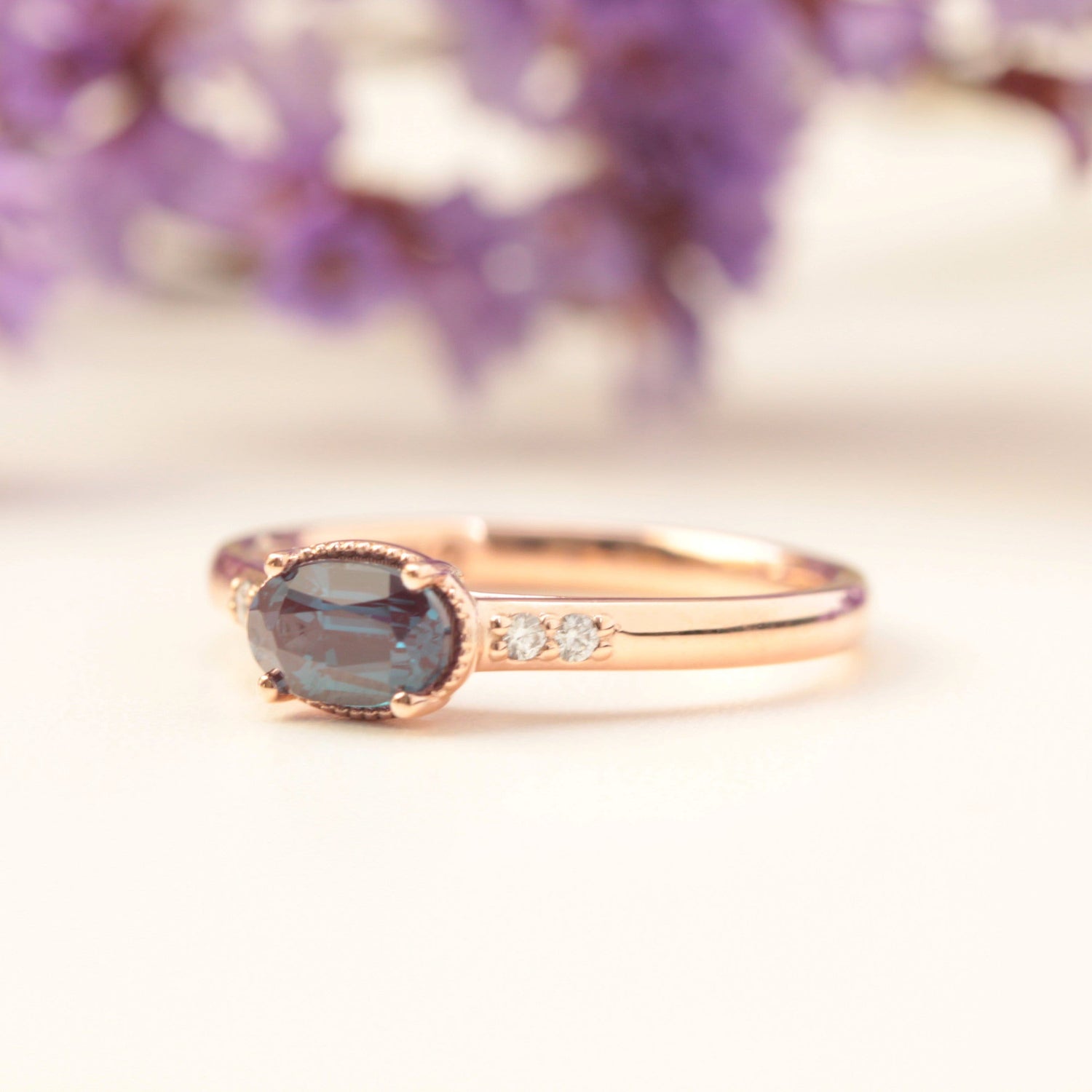 Alexandrite Diamond Engagement Ring - Vinny & Charles