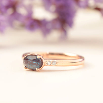 Alexandrite Diamond Engagement Ring - Vinny &amp; Charles