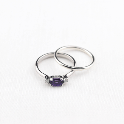 Amethyst Diamond Engagement Ring - Vinny &amp; Charles