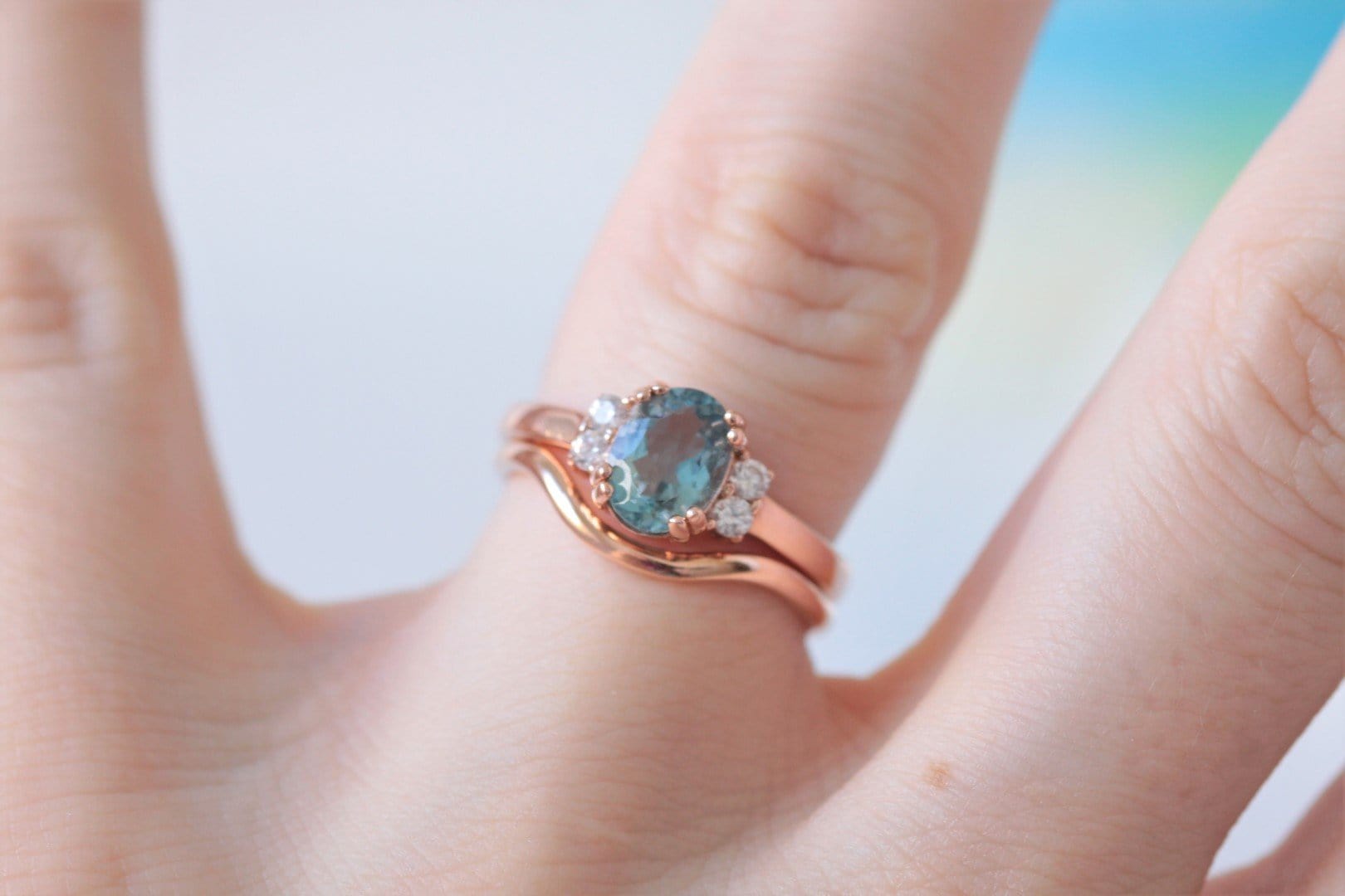 Aquamarine and Diamond Engagement Ring - Vinny &amp; Charles