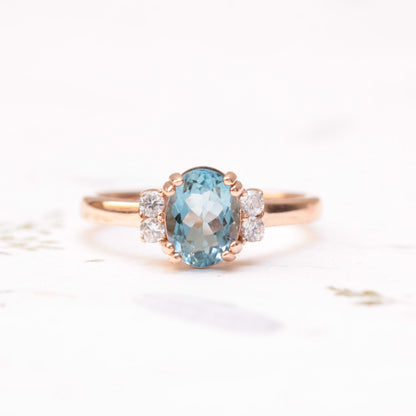 Aquamarine and Diamond Engagement Ring - Vinny &amp; Charles