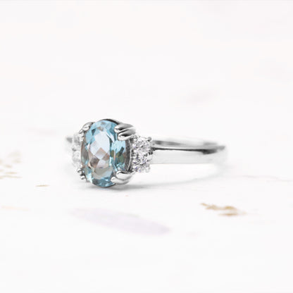 Aquamarine and Diamond Engagement Ring - Vinny &amp; Charles