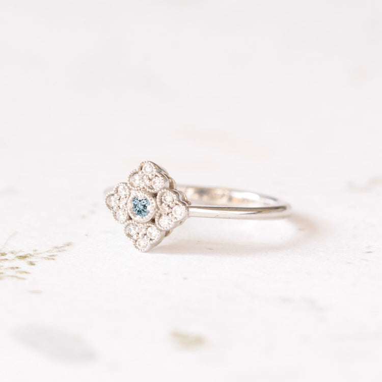 Antique style Aquamarine engagement ring - Vinny & Charles