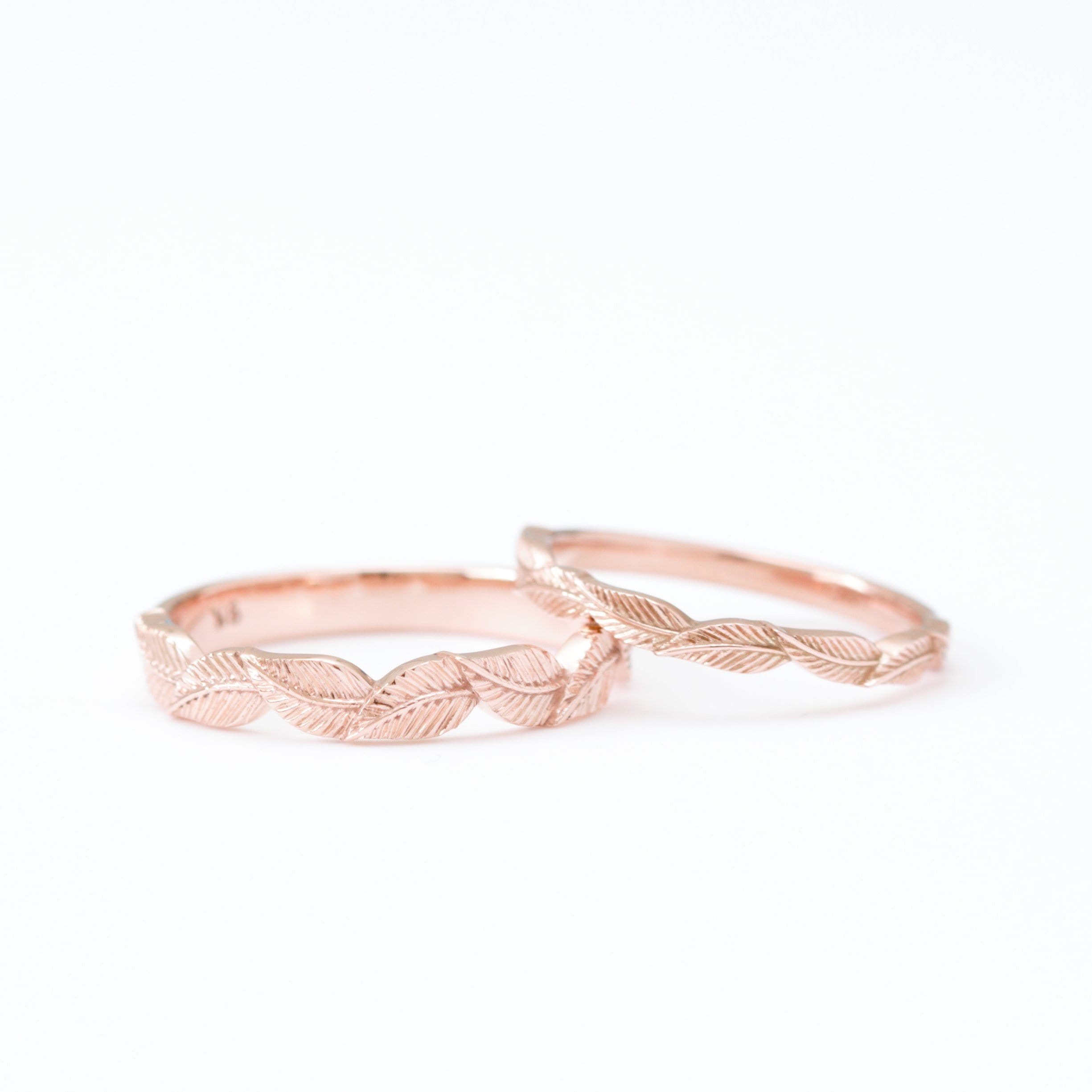 Wide Leaf Wedding Ring - Vinny &amp; Charles